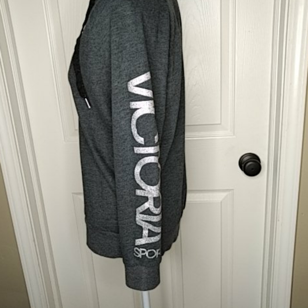 Victoria Secret Sport Grey Hoodie Full Zip XS - Picture 2 of 5